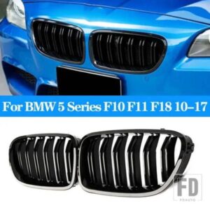 BMW 5 シリーズ F10 F11 F18 520D 530D 540I グロスブラックキドニーグリルデュアルスラットレーシンググリル 2010-2017 交換部品