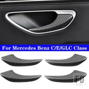 ドアハンドル装飾ステッカートリムメルセデスベンツ C E GLC クラス W205 W213 W253 15-21 オートインテリアアクセサリー
