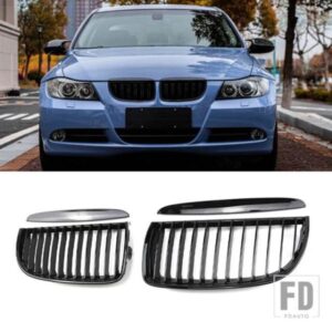 BMW 3 シリーズ E90 E91 323I 328I 335I 330I 325ICAR フロントグリルレーシンググリルシングルスラットグリルグロスブラックグリル 2005-2008