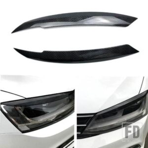 フロントヘッドライトアイブロウまぶたランプ光アイブロウトリムステッカーフォルクスワーゲン VW ジェッタ MK6 黒自動 ABS まぶた 2010-2018
