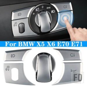 ヘッドライトスイッチボタンカバーステッカーヘッドライトコントローラーパネル装飾ステッカー BMW E70 X6 E71 オートアクセサリー