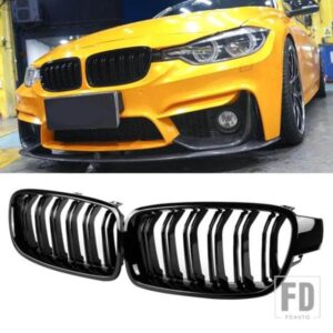 BMW F30 F31 F35 320I 325I 328I カースタイリングフロントキドニーグリルデュアルスラットグリル ABS グロスブラック 2012-2018 自動