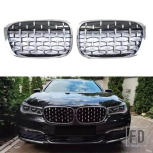 BMW 7 シリーズ G11 G12 730LI 740LI ダイヤモンドフロントバンパーキドニーグリルレーシンググリル 2016-2019 自動 ABS グリルグリル部品