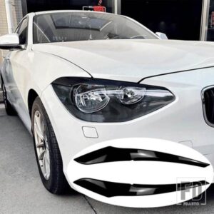 グロスブラックヘッドライトアイブロウまぶたランプライトアイブロウカーボン BMW F20 F21 1 シリーズ 116I 118I 120I 125I 2011-2014