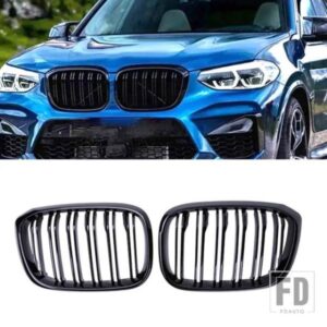 BMW X3 X4 G01 G02 G08 グロスブラックフロントグリルキドニーグリルダブルスラット 18-21 レーシンググリルオートスタイリングアクセサリー