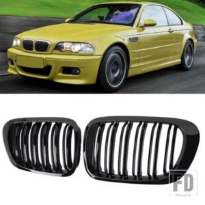 BMW 3 シリーズ E46 1998-2001 2/4 ドアフロントキドニーグリル 318I 320I 325I 330I グロスブラックレーシンググリルアクセサリー
