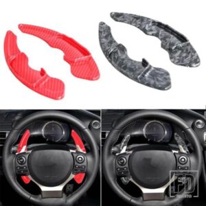 グロスブラックステアリングホイールシフトパドルシフター拡張 ABS トリムレクサス IS NX RC RCF 2014-2016 自動パドルアクセサリー