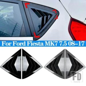 リアウィンドウシャッターカバートリムウィンドウルーバーサイドベントトリムカーボンフォードフィエスタ MK7 7.5 2008-2017 自動