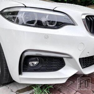 BMW 2 シリーズ F22 F23 M スポーツカーフロントバンパーエアベント吸気カナードアッパートリムスプリッタースポイラーフォグランプスポイラー 15-19