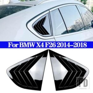 リアウィンドウシャッターカバートリムウィンドウルーバーサイドベントトリム ABS カーボン BMW X4 F26 2014-2018 オートアクセサリー