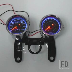 汎用オートバイスピードメーターランニング距離計ゲージ 0 ? 180KM/H 13000 RPM LED バックライトタコメーターセット