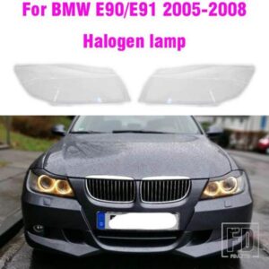 フロントヘッドライトレンズカバー BMW E90 E91 3 2005 2006 2007 2008 ガラス自動ハロゲンヘッドランプランプシェードクリア