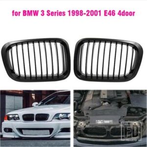 マットブラックキドニーグリル グリル BMW 3 シリーズ 1998-2001 E46 320I 325I 328I 330I 4 ドアセダン