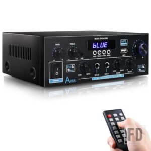 AK55 アンプトラックホームオーディオステレオレシーバー BLUETOOTH 5.0 最大 450 ワット X2 パワーミニアンプ 2.0 チャンネル HIFI ステレオ