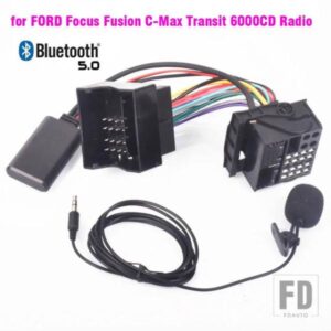 BLUETOOTH 5.0 AUX-IN 音楽アダプター MP3 ハーネスケーブルマイク フォード フュージョン フィエスタ フォーカス C-MAX トランジット 6000CD ラジオ付き