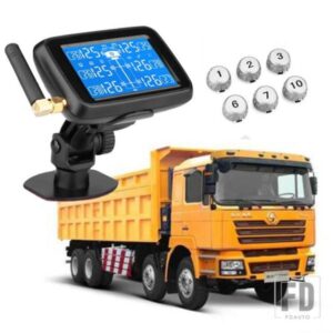汎用 トラック バス ワイヤレス TPMS タイヤエア圧システム カラー LCD ディスプレイ 6 つのアウターセンサー付き