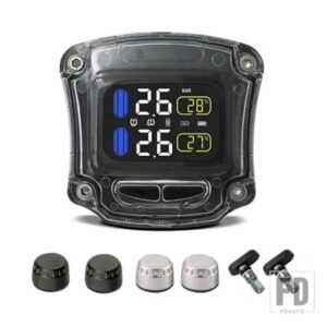 M3-B ワイヤレスオートバイ TPMS リアルタイムタイヤエア圧システム 汎用 2 アウターインナーセンサー LCD ディスプレイ