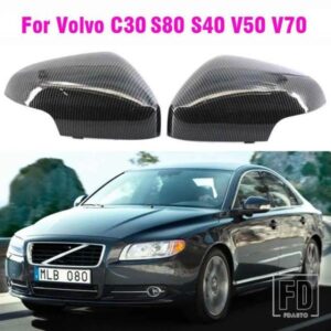 サイドミラーカバーキャップカーボンカラーサイドバックミラーカバーキャップボルボ C30 S80 S40 V50 V70 39850573 39850593