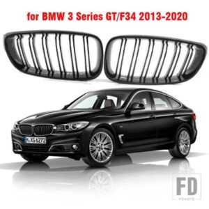 グロスブラックフロントバンパーキドニーグリルグリル BMW 3 シリーズ GT F34 2013-2020 320I 328I 335I XDRIVE ダブルライン M スタイル