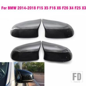 バックミラーカバー BMW 2014-2018 F15 X5 F16 X6 F26 X4 F25 X3 カーボングロスブラック