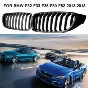 ブラックフロントキドニーグリルスラット M4 スタイルグリル BMW F32 F33 F36 F80 F82 2013-2018 カブリオレクーペ BMW 425I 430I 440I 435I