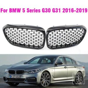 フロントダイヤモンドキドニーグリルカスミソウグリル BMW G30 G31 5 シリーズ 525I 530I 540I 550I M5 ABS ブラック