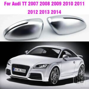 交換クロームリアビューバックミラーキャップサイドウイングカバーカースタイリングアウディ TT TTS MK2 8J TTRS R8 2007 2008 2009 -2014