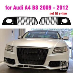 スポーツスタイルフロントバンパーグリルカースタイリングハニカムフォグライトグリルメッシュアウディ A4 B8 2008-2012