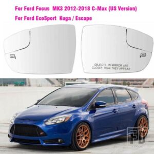 1 ペア加熱バックミラーガラスミラーレンズガラスフォードクーガ ECOSPORT エスケープ 13-18 フォーカス 3 MK3 SE ST RS 米国バージョン