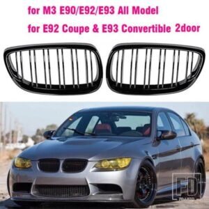 フロントグリルキドニーグリル BMW E92 E93 M3 2006-2009 2008-2013 3 シリーズ E92 E93 2 ドアクーペ 07-10 カースタイリンググロスブラック