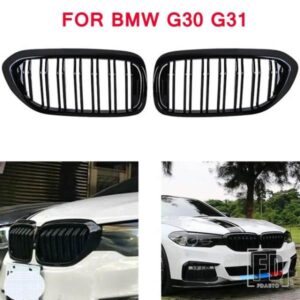 フロントバンパーグリル BMW 5 シリーズ M5 G31 520I 530I 540I 2 スラットブラックフロントキドニーグリル G30 G31 2016-2019 4 ドア