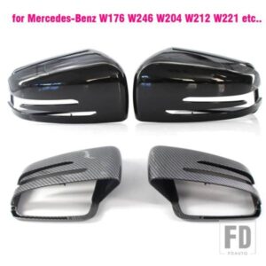 バックミラーカバーメルセデスベンツ W204 E W212 W176 W246 CLS C218 GLA X156 ABS カーボングロスブラック
