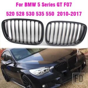 フロントグリルキドニーグリル BMW F07 5 シリーズ GT 2010-17 カースタイリンググロスブラック単線