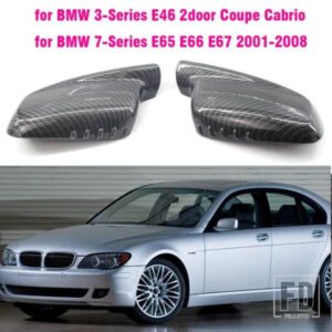バックミラーカバーキャップカーボン/ブラック BMW E46 E65 E66 E67 37043 760LI 730LI 740LI