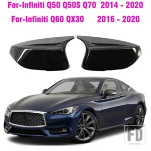 Q50 Q60 カースタイリングサイドウイングバックミラーカバーキャップインフィニティ Q50 Q50S Q60 Q70 QX30 カーボン 2014-2020