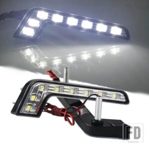 2 個車 8 LED 5050 キセノンホワイトドライビングフォグランプ DRL デイタイムランニングライト DC 12V VW ゴルフ 4 5 6 7 MK3 MK4 MK5 MK7 GTI