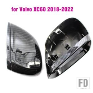 カーウイングドアサイドハウジングバックミラーカバーキャップカーボンボルボ XC60 2018-2022 39844970 39844955