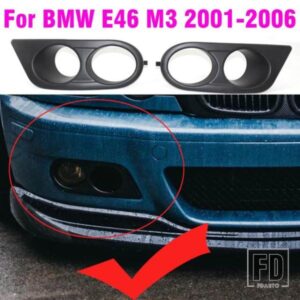 フロントバンパーグリルフォグライトカバーグリルトリム BMW E46 M3 2001-2006 カーボンハニカムメッシュ