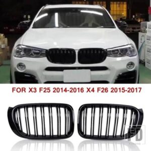 BMW F25 グリルデュアルラインフロント交換キドニーグリルグロスブラック X3 F25 2014-2016 X4 F26 2015-2017