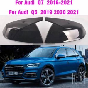 バックミラーケースカバーグロスブラックアウディ Q5 Q5L SQ5 Q7 SQ7 45 50 55 60 TDI TFSI SLINE 2016-2021