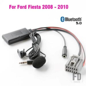 BLUETOOTH 5.0 ワイヤレス電話通話ハンズフリー AUX アダプタフォードフィエスタ MK7 2008 2009 2010 マイク付き