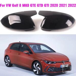 VW ゴルフ 8 MK8 2020 2021 2022 ミラーカバーキャップバックミラーケースカバー明黒カバー