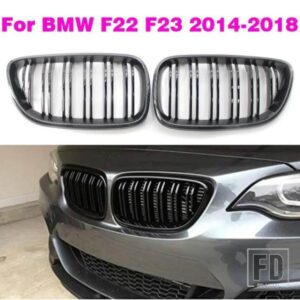 カーボンデュアルスラットフロントフードキドニーグリルグリル BMW F22 F23 M2 2014-2018 用 BMW 225I 218I 220I