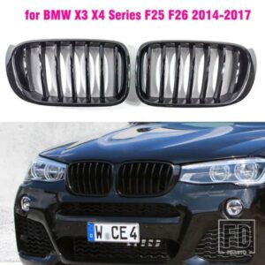 フロントバンパーグリルグリルトリムストリップカバーキドニースポーツスラット BMW X3 X4 F25 F26 2014-16