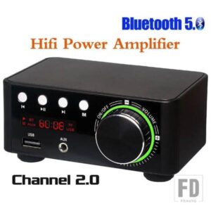 AUTO-PARTNER 車 12V BLUETOOTH 5.0 HIFI パワーアンプ 50WX2 チャンネル 2.0 ホームカーデジタルオーディオアンプ USB U-DISK TF 音楽プレーヤー