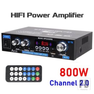 AUTO-PARTNER AK35 オーディオアンプ 最大 200W HIFI 2.0 ステレオ BLUETOOTH 5.0 AMP レシーバー 車 ホームパーティー RV 用