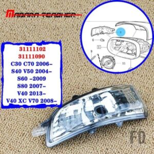ボルボ S40 S60 S80 C30 C70 V50 V70 サイドウイングミラーインジケータウインカーライトランプレンズ 3111110231111090