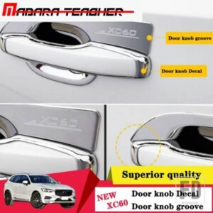 ボルボ XC60 XC90 S90 V90 CC 2018 アウトドアノブデカールデカールクローム ABS 外装ドアハンドルバーフレームカバートリム溝