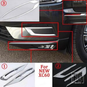 2 個新 ABS クロームフロントリアフォグライトランプまぶたカバー装飾トリムフレームボルボ XC60 車外装アクセサリー