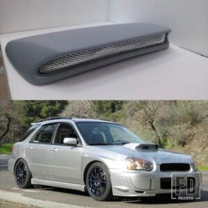 スバルインプレッサ 8TH 2004-2005 フロントエンジンエアフードボンネットスクープベントカバーリアル未塗装プライマー FRP ルックアウトレットカウリング